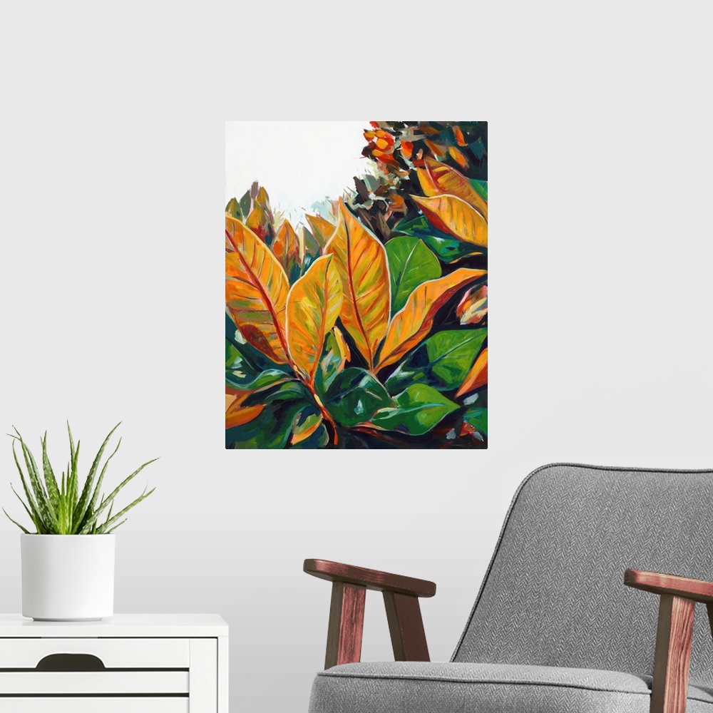 A modern room featuring Tropical Leaves
