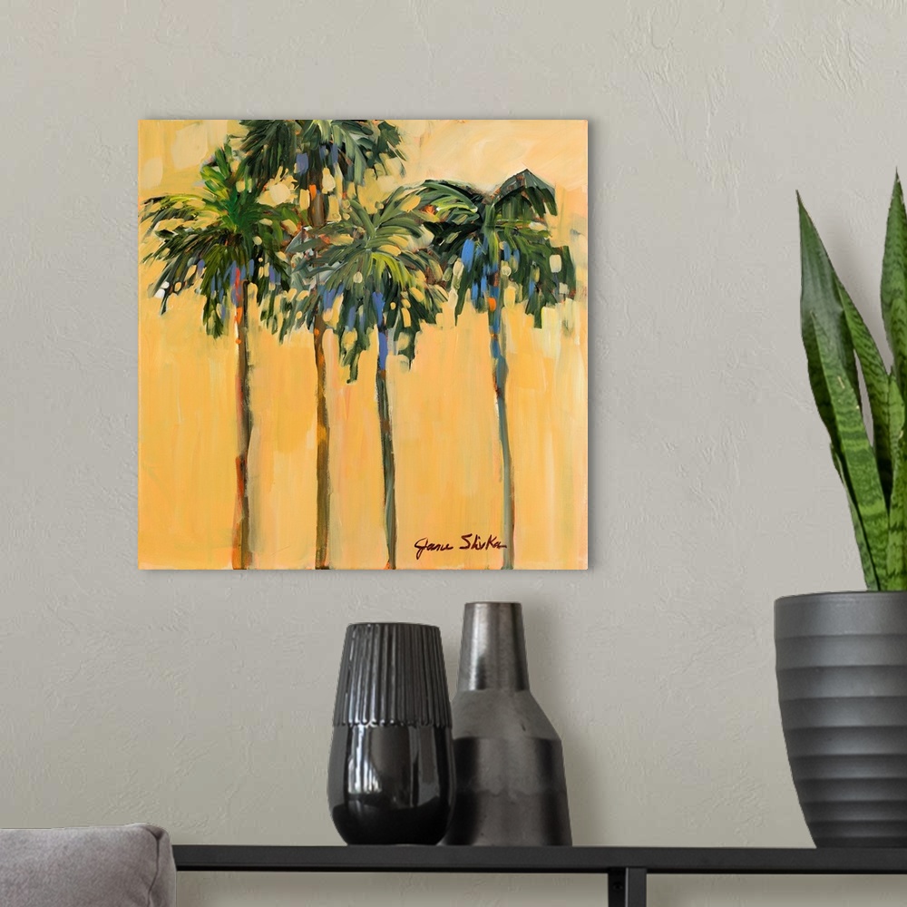 A modern room featuring Tropical Palms On Yellow
