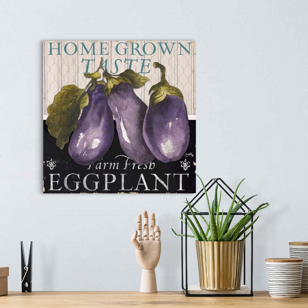 A bohemian room featuring "Home Grown Farm Fresh Eggplant"