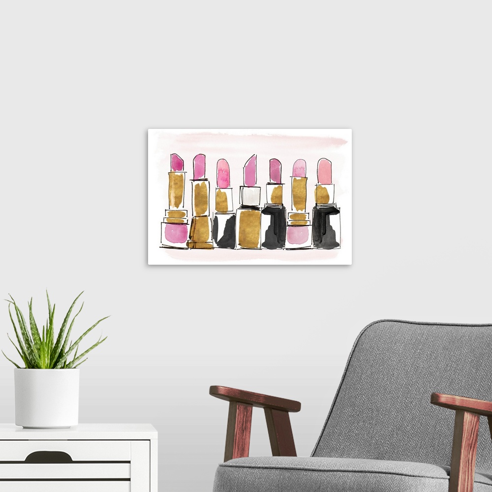 A modern room featuring Watercolor Lipsticks