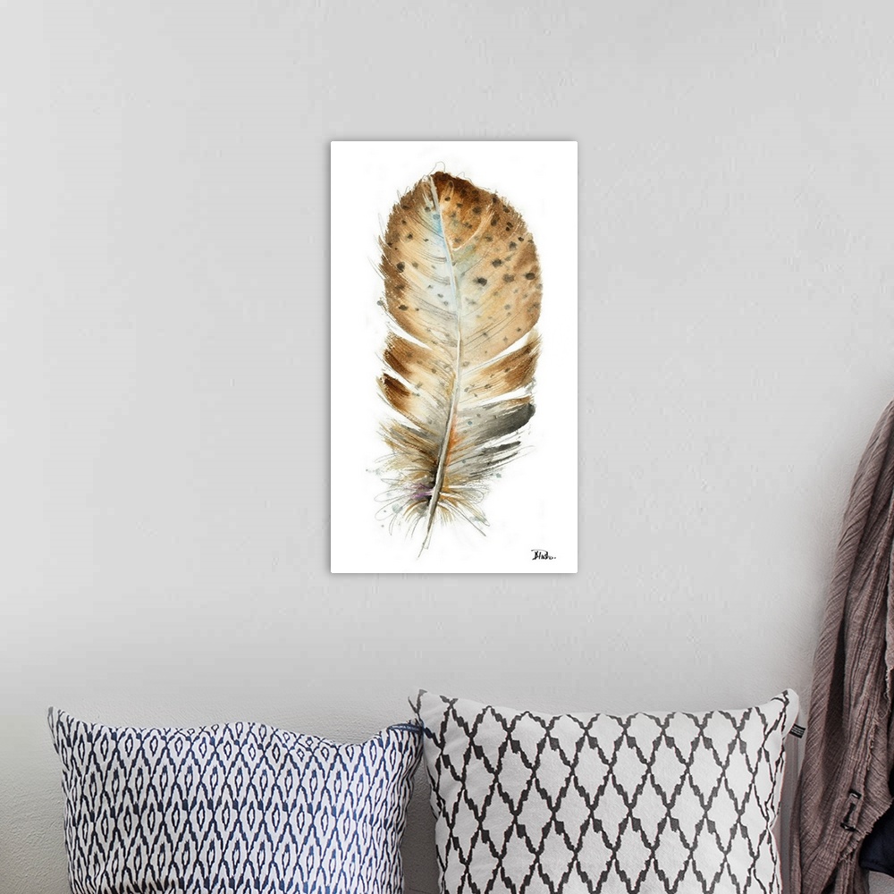 A bohemian room featuring watercolor feathers II 002
