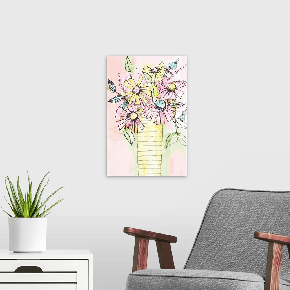 A modern room featuring Wildflowers Vase