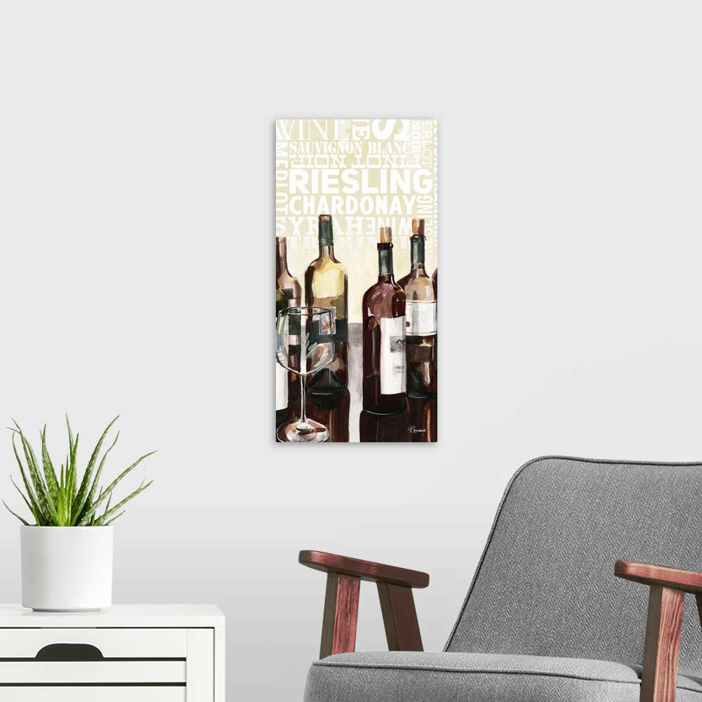 A modern room featuring Wine Typography I