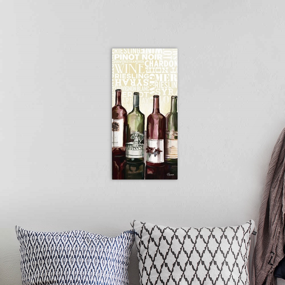 A bohemian room featuring Wine Typography II