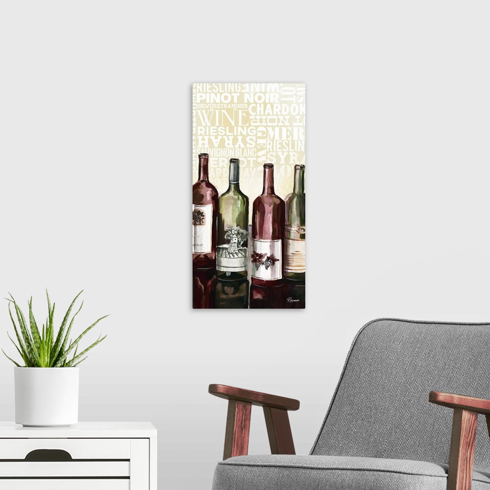 A modern room featuring Wine Typography II