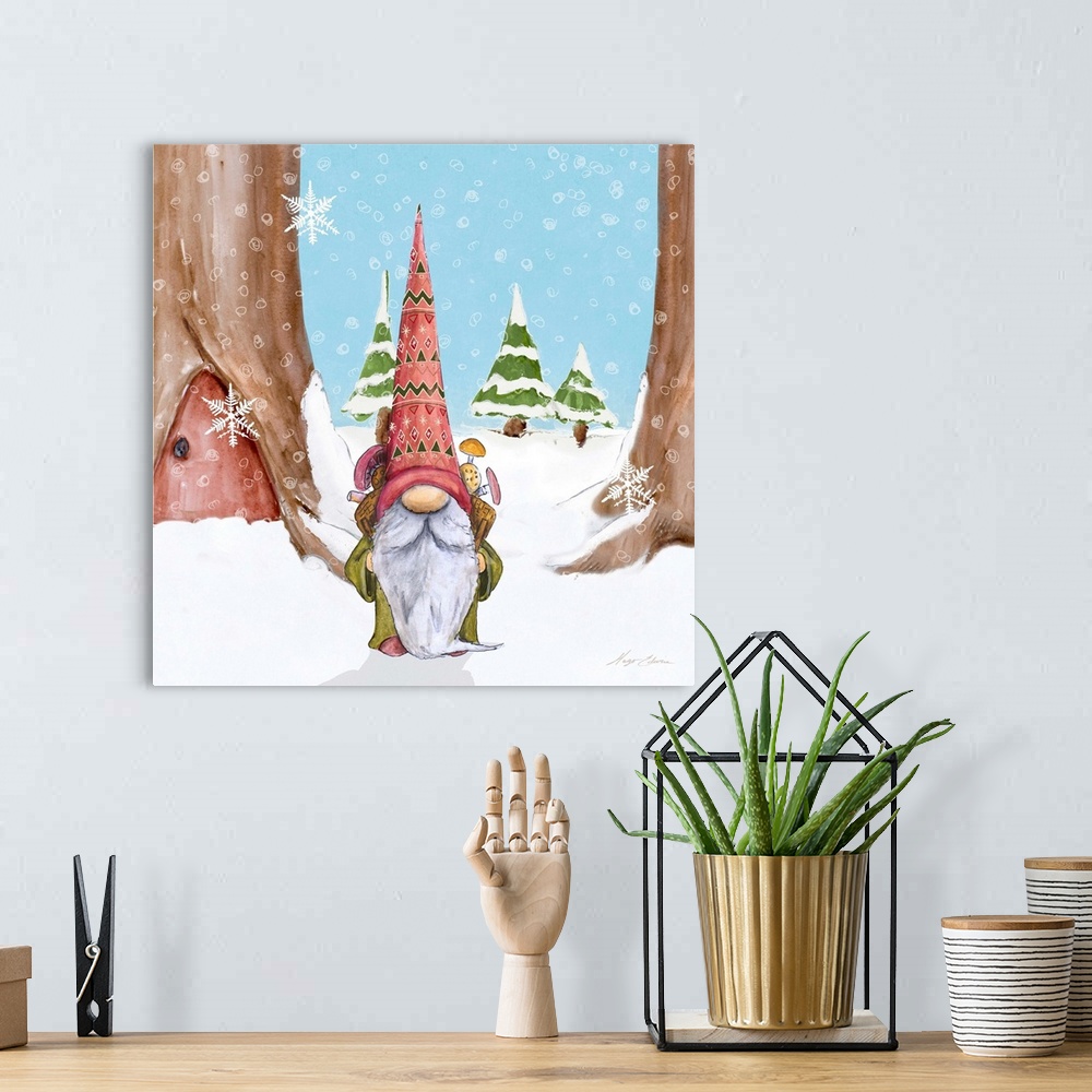 A bohemian room featuring Winter Gnome I