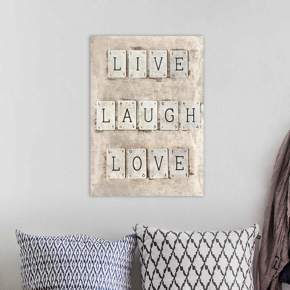A bohemian room featuring Live, Laugh, Love