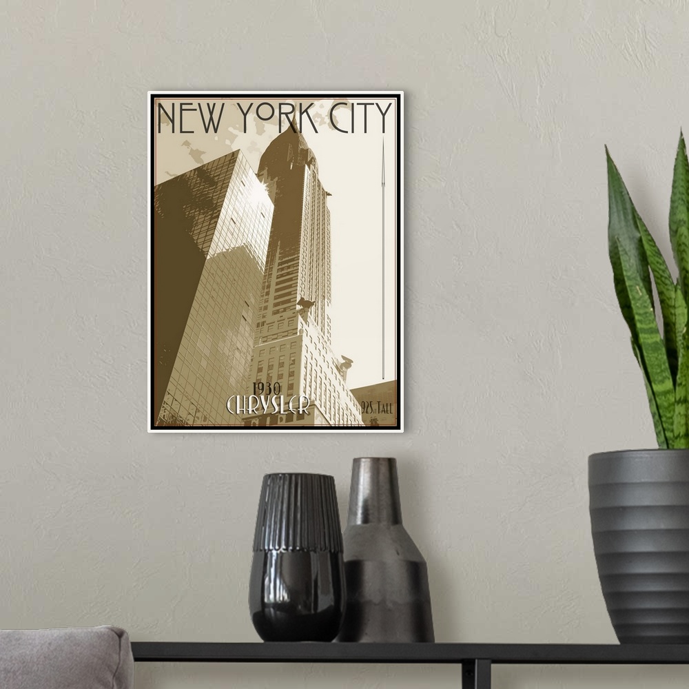 A modern room featuring New York City, Chrysler