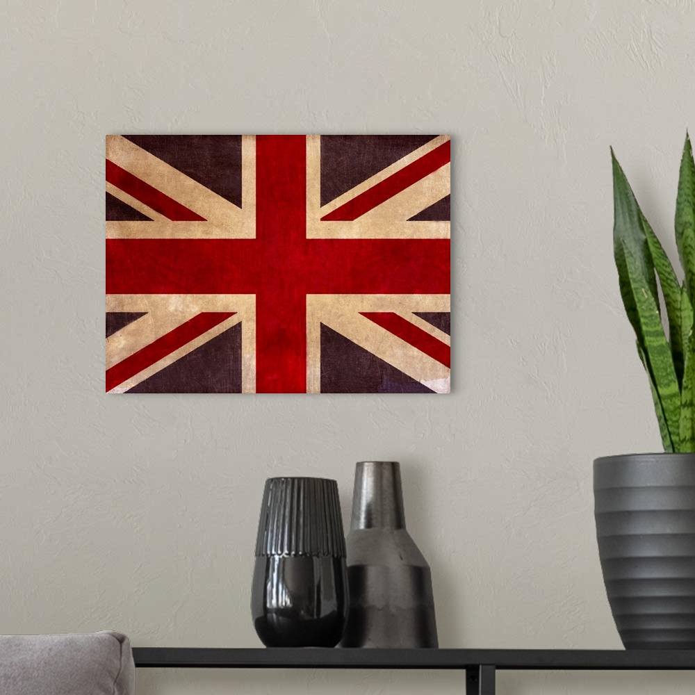 A modern room featuring Union Jack