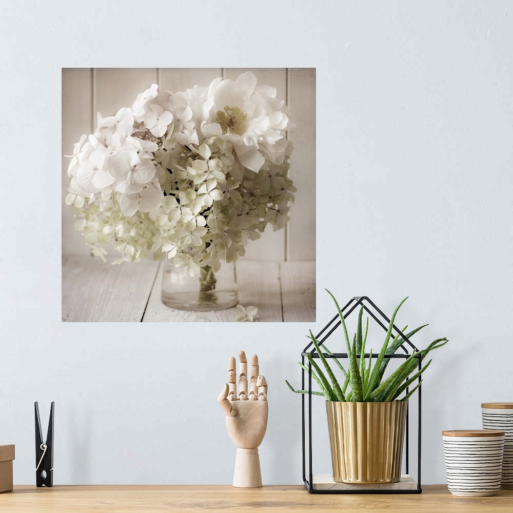 A bohemian room featuring White Flower Vase