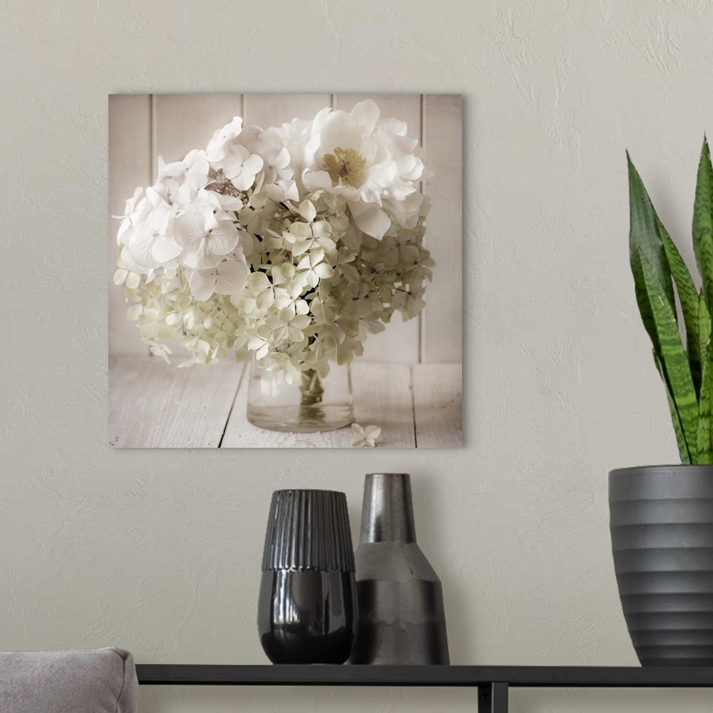 A modern room featuring White Flower Vase