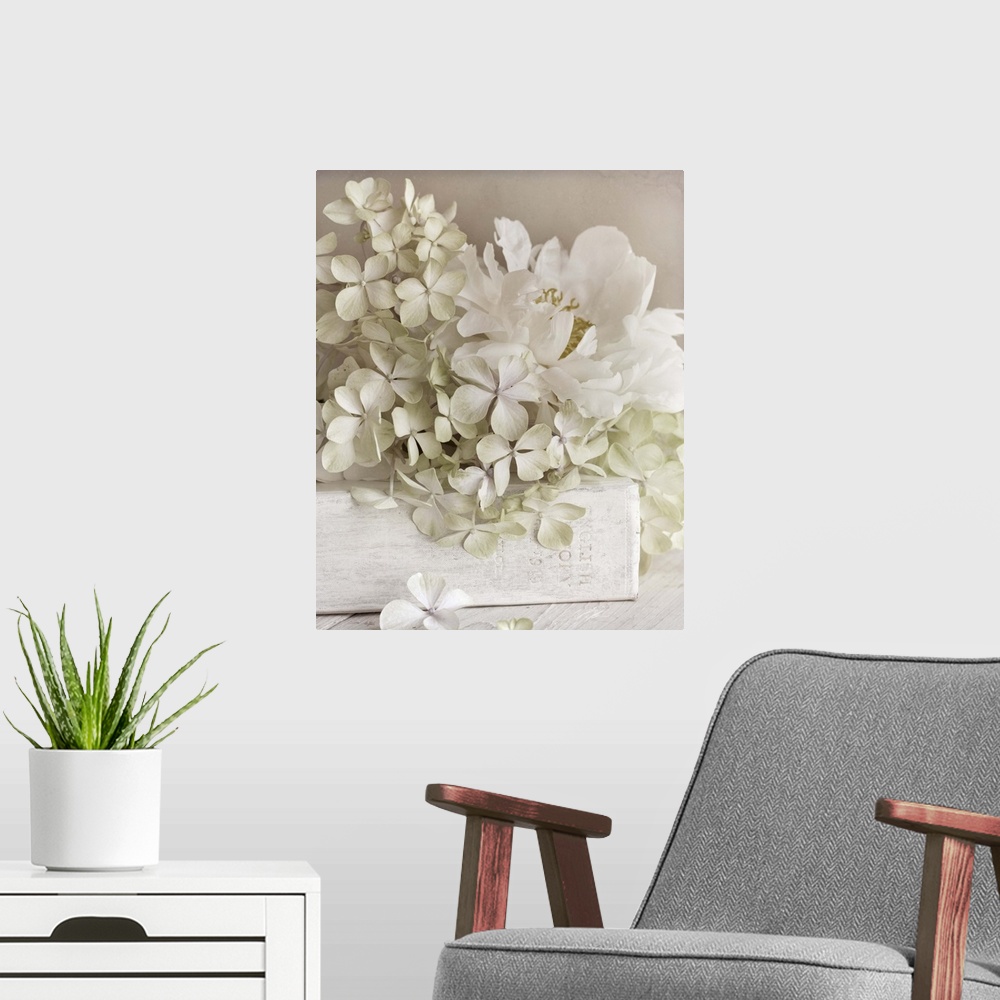 A modern room featuring White Flowers II