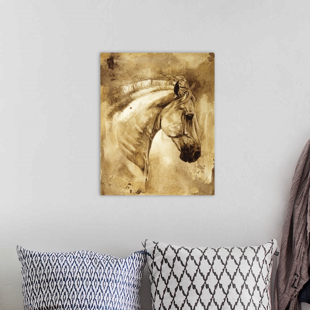 A bohemian room featuring Baroque Horse Series III:III