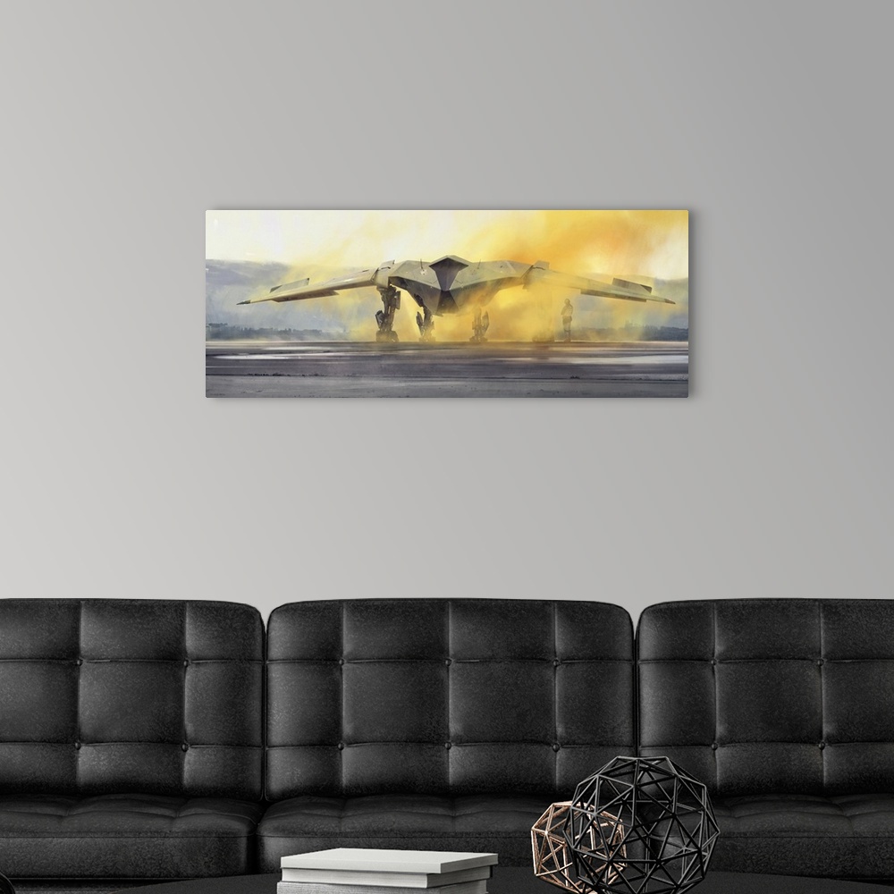 A modern room featuring Painting of casualty evacuation drone concept.