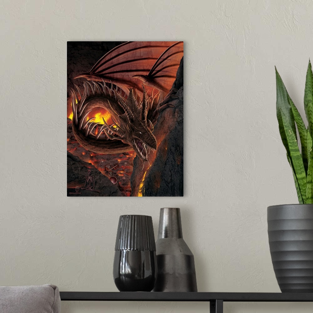 A modern room featuring Hell Fire Dragon