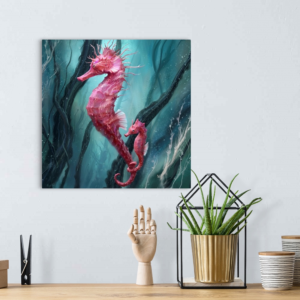 A bohemian room featuring Seahorse Thorny Red