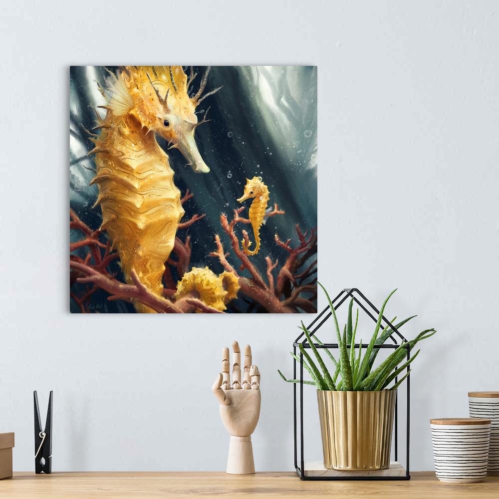 A bohemian room featuring Seahorse Thorny Yellow