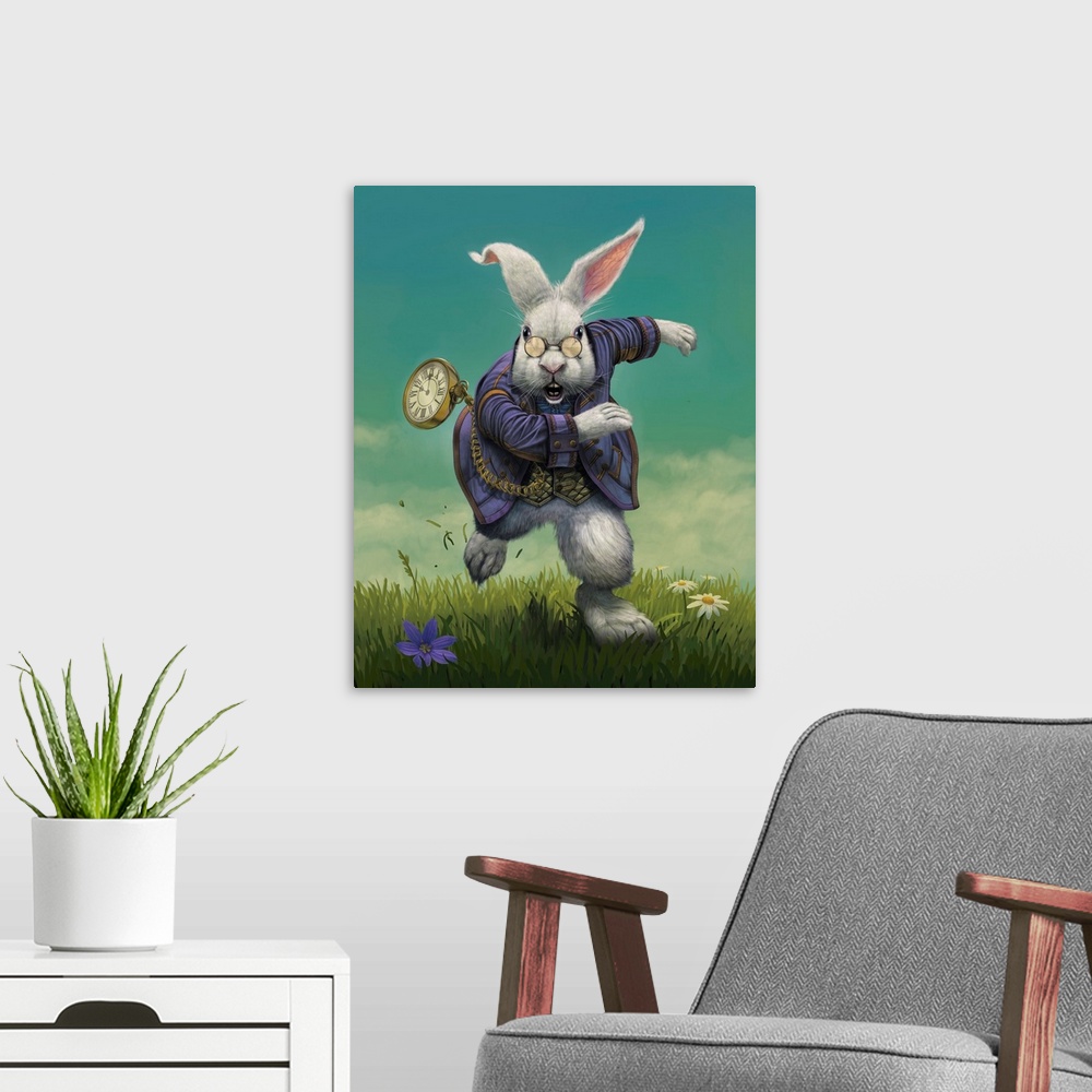 A modern room featuring White Rabbit