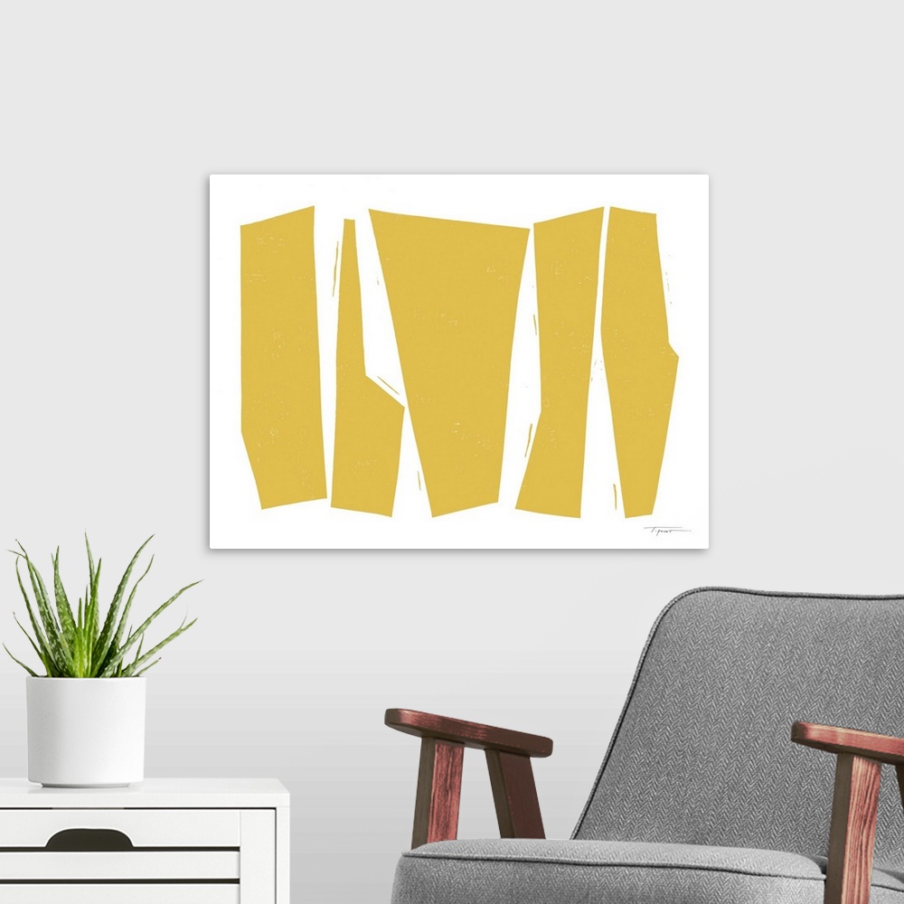 A modern room featuring Colliding Shapes In Ochre