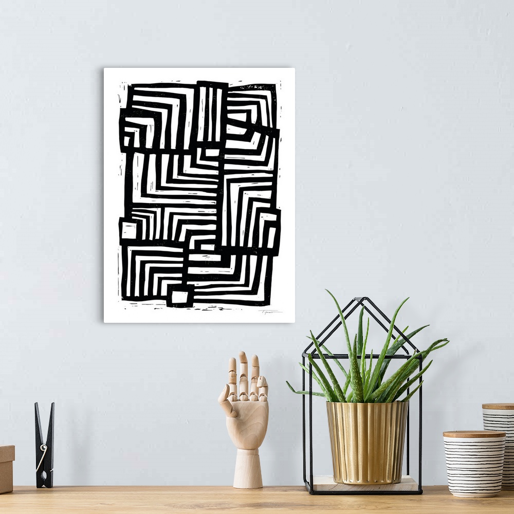 A bohemian room featuring Moving Lines In Black