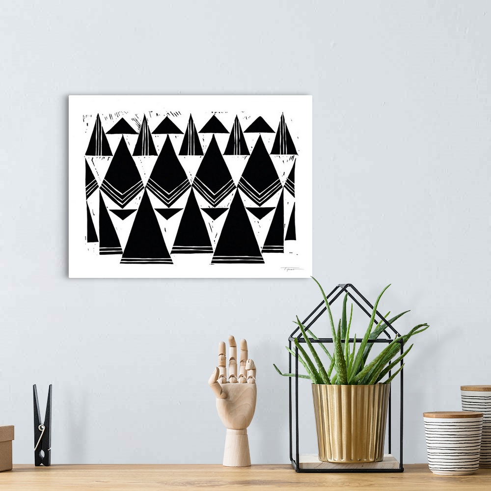 A bohemian room featuring Triangles That Repeat In Black