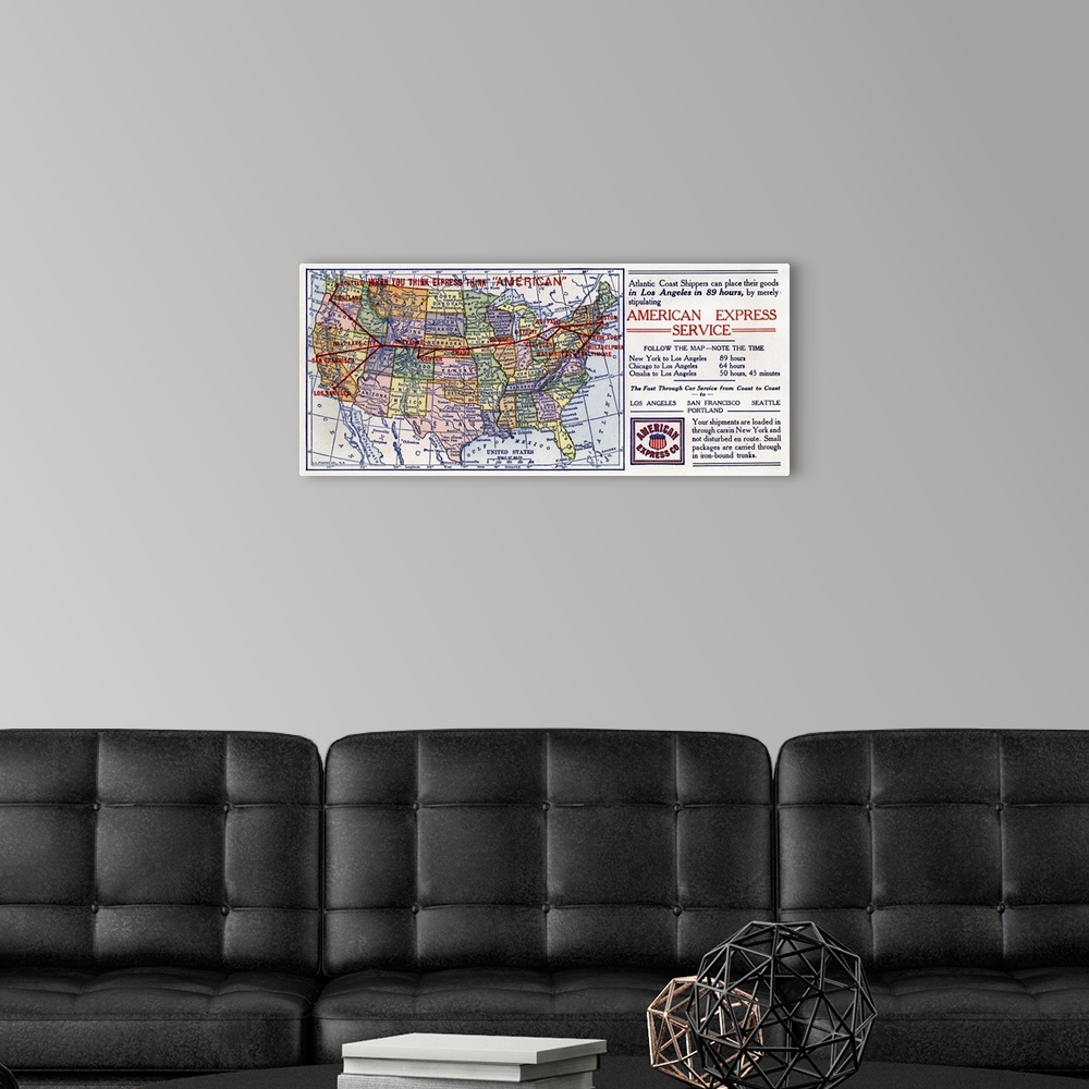 A modern room featuring American Express Shipping. American Advertisement For American Express Company Cross-Country Ship...