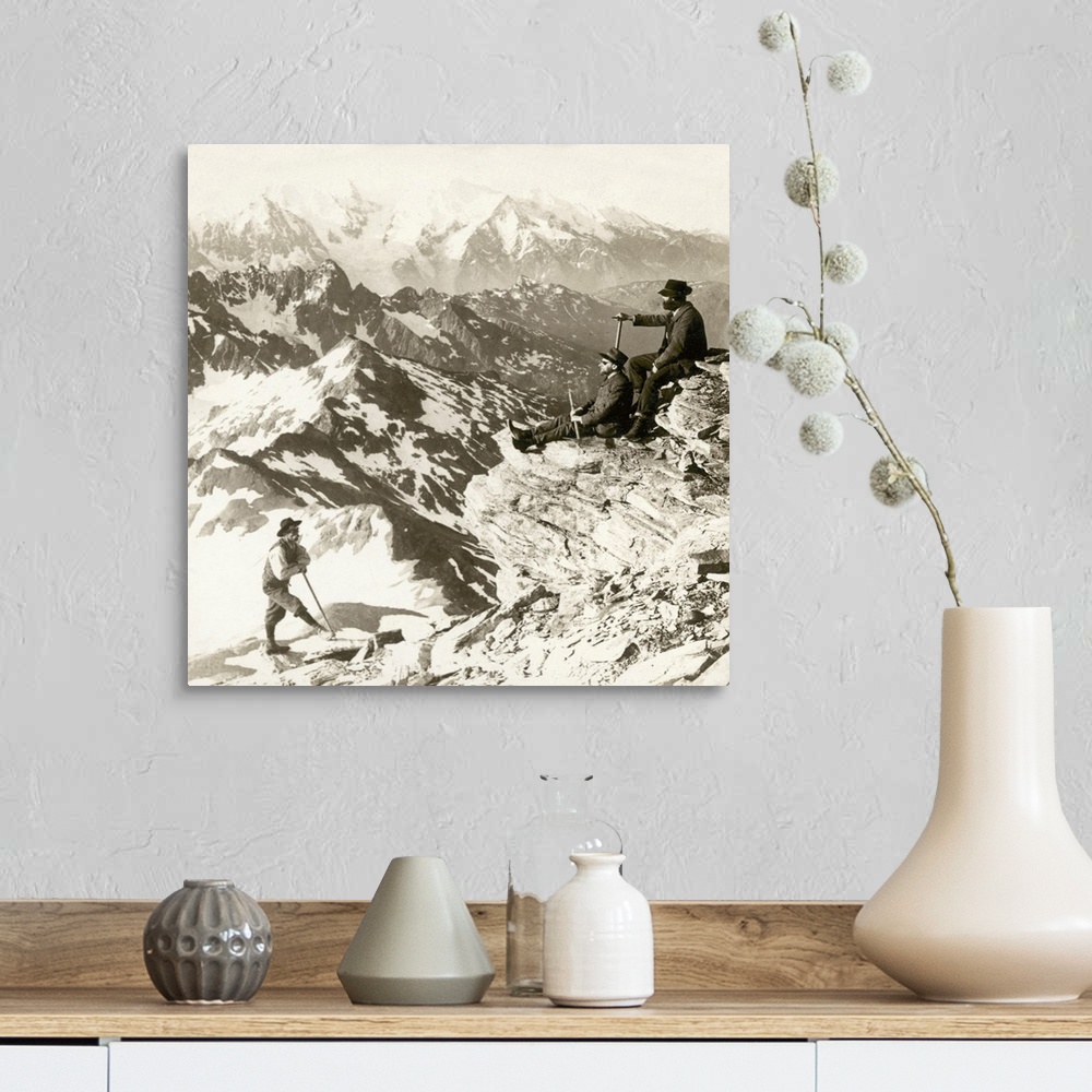 A farmhouse room featuring Alpine Mountaineering, 1908. A View Of Mont Blanc (15,782 Ft.) In the Savoy Alps, From Mont Buet ...