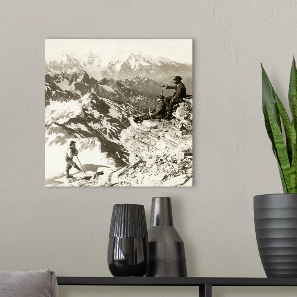 A modern room featuring Alpine Mountaineering, 1908. A View Of Mont Blanc (15,782 Ft.) In the Savoy Alps, From Mont Buet ...
