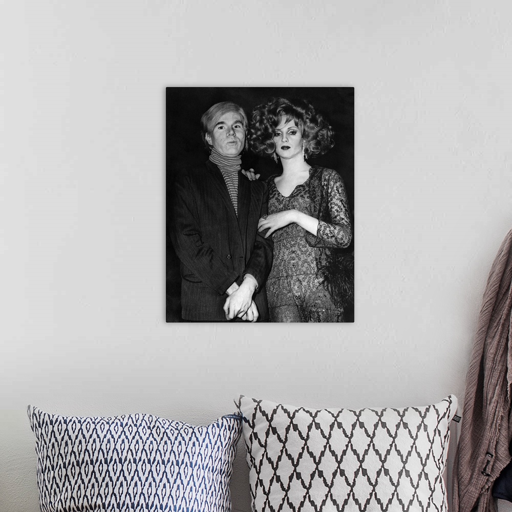 A bohemian room featuring American artist and filmmaker. Photographed with one of his stars, the actress Candy Darling (n? ...