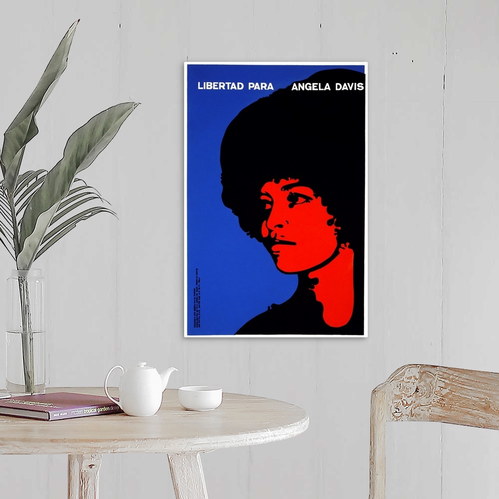 A farmhouse room featuring ANGELA DAVIS (1944- ). American poltical activist. 'Libertad para Angela Davis.' Poster issued by...