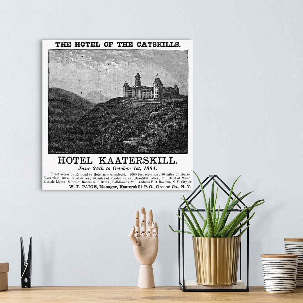 A bohemian room featuring Catskills Hotel, 1884. Advertisement For Hotel Kaaterskill In the Catskill Mountains, New York St...