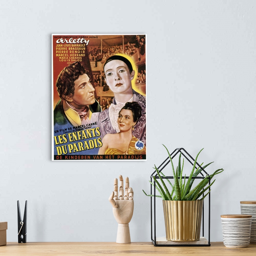 A bohemian room featuring French poster for the film 'Les Enfants du Paradis' ('Children of Paradise'), 1945, directed by M...