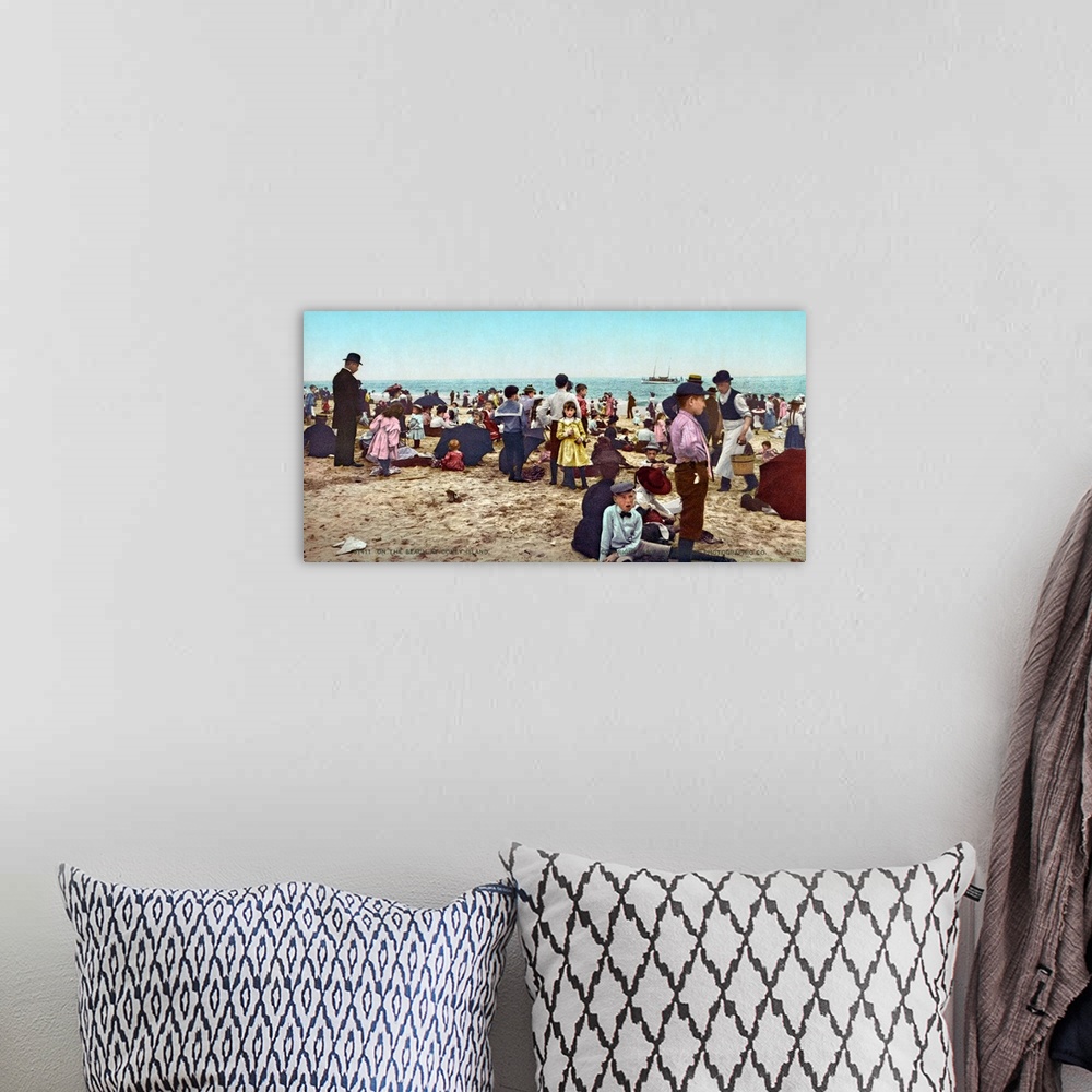 A bohemian room featuring The beach at Coney Island, Brooklyn, New York. Photochrome print, c1902.