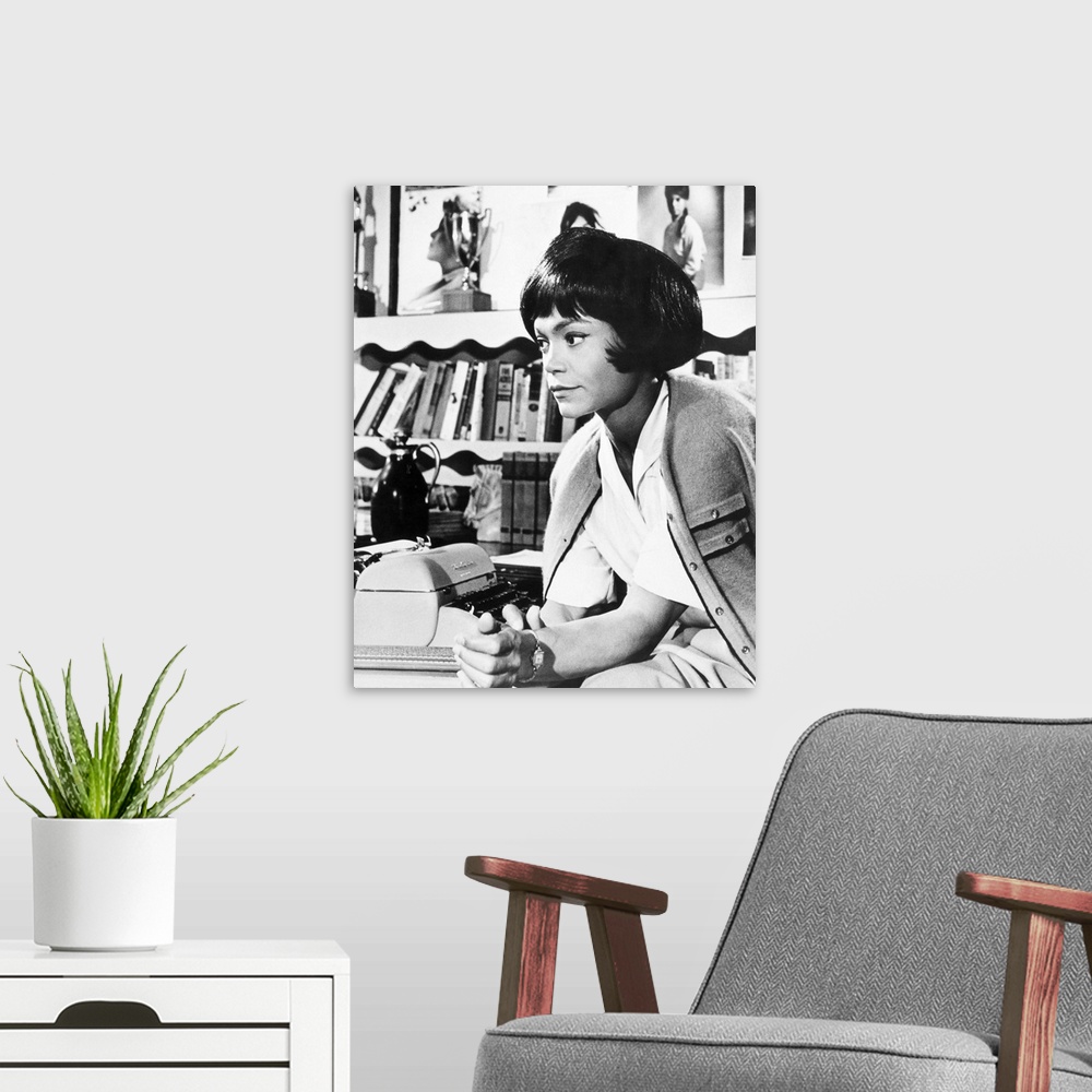 A modern room featuring American singer and actress. Photographed in the 1960s.