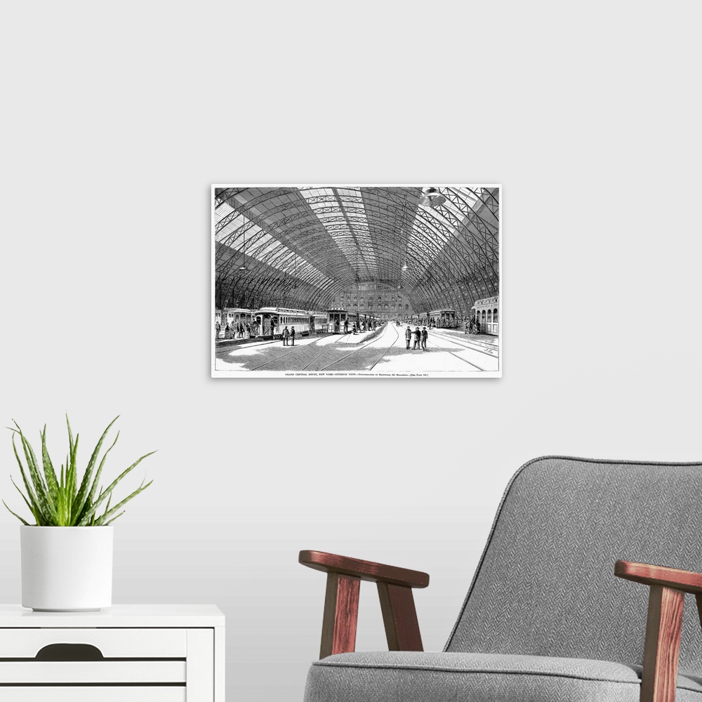 A modern room featuring An interior view of Grand Central Station at Fourth Avenue and 42nd Street, New York City, built ...