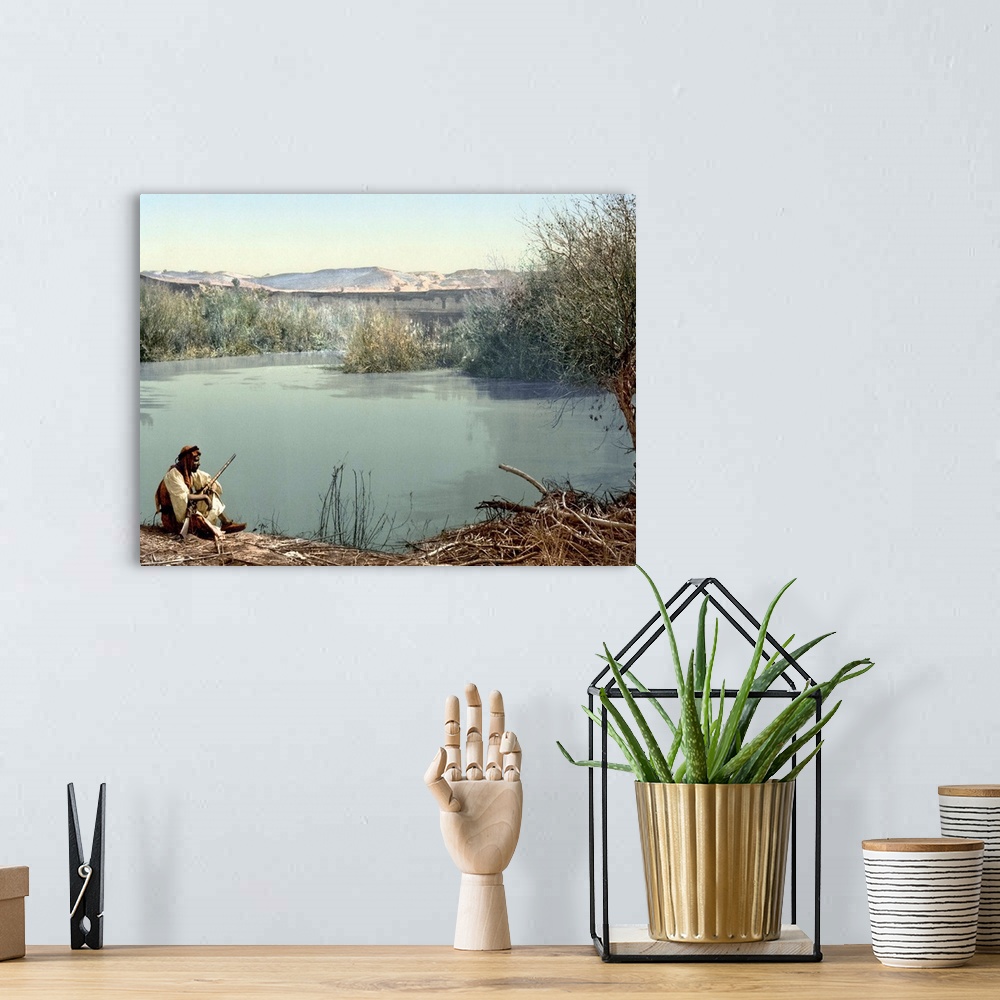 A bohemian room featuring Holy Land, River Jordan. the River Jordan. Photochrome, C1895.