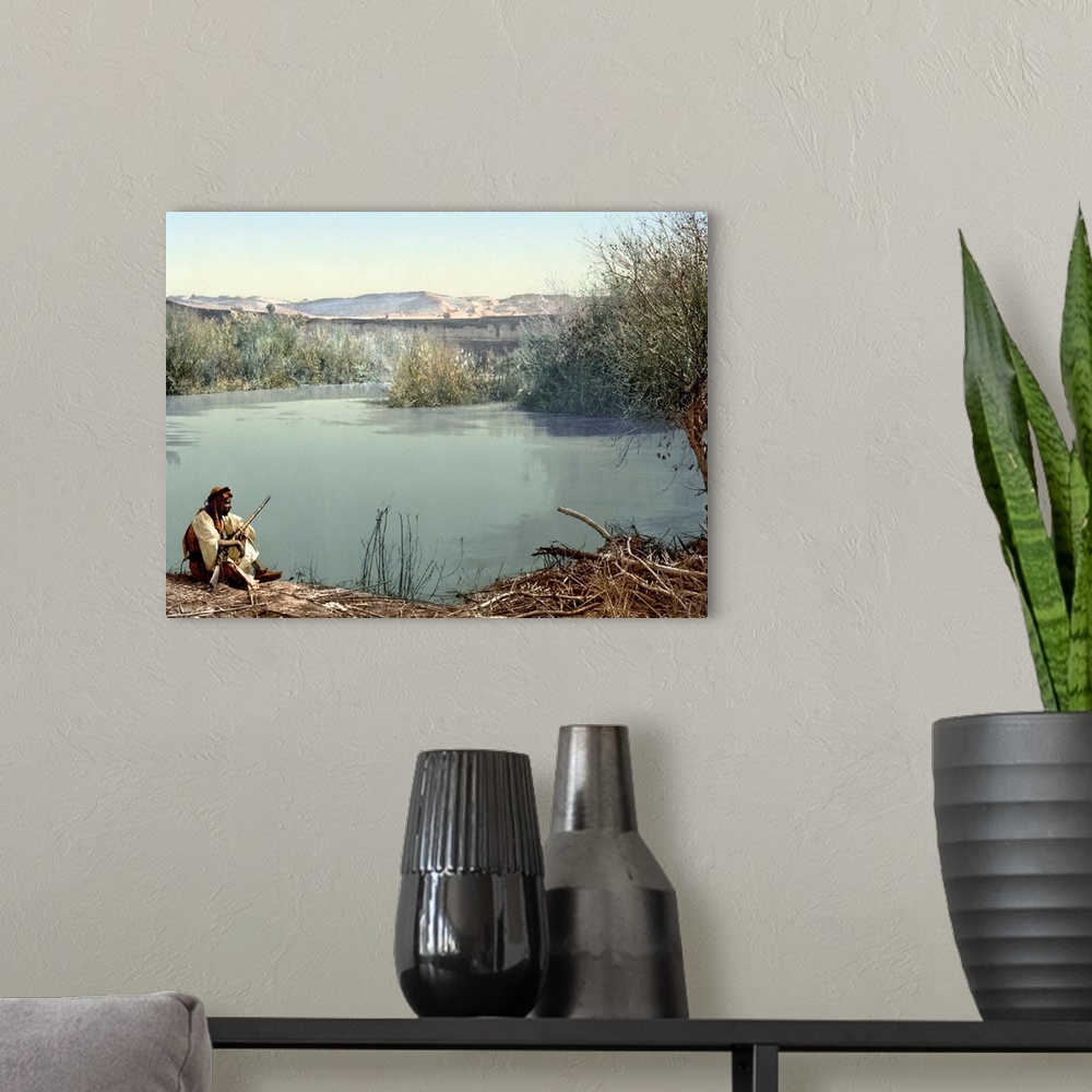 A modern room featuring Holy Land, River Jordan. the River Jordan. Photochrome, C1895.