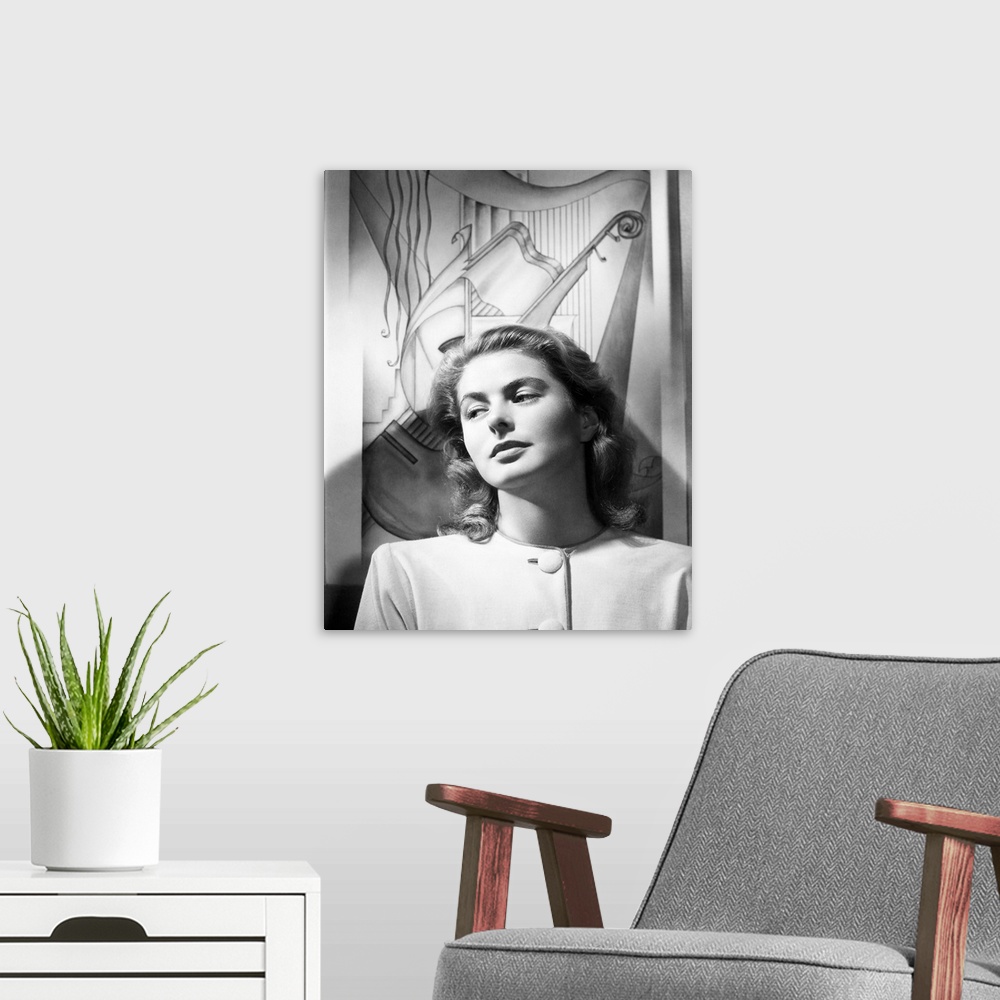 A modern room featuring Swedish actress.