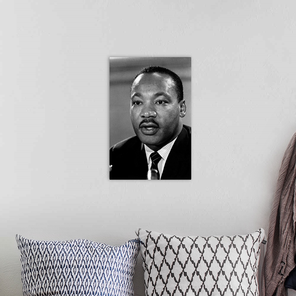 A bohemian room featuring MARTIN LUTHER KING, JR. (1929-1968). American cleric and civil rights leader. Undated photograph.