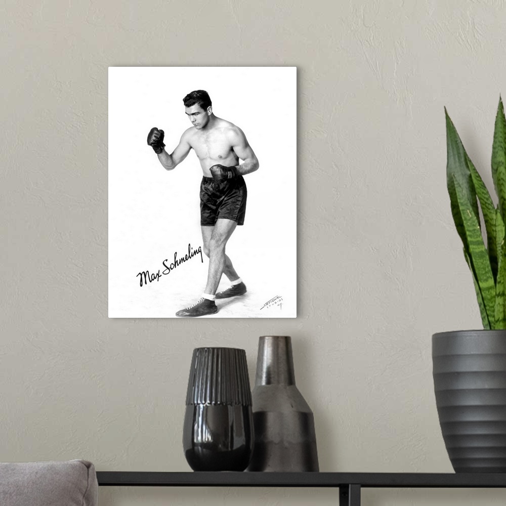 A modern room featuring German heavyweight boxer. When world champion in 1930.