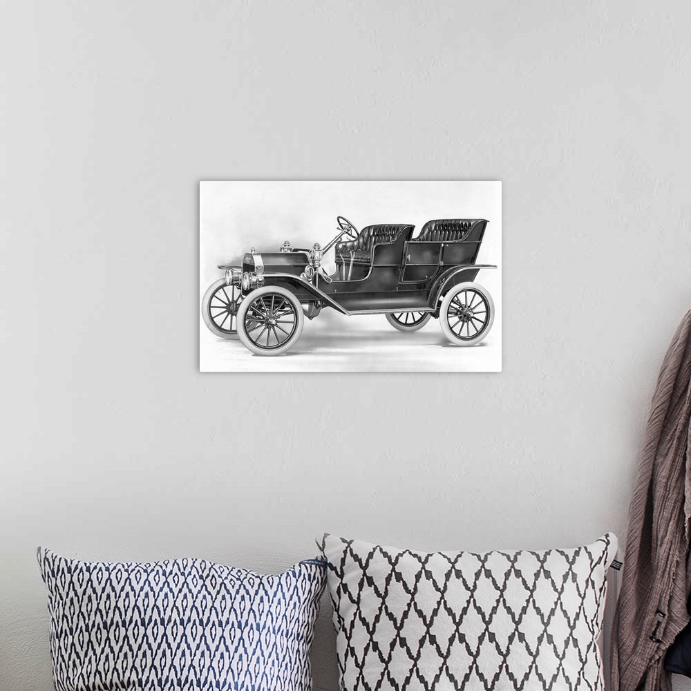 A bohemian room featuring 57.13.AUTOMOBILES. Model T Ford, 1908.