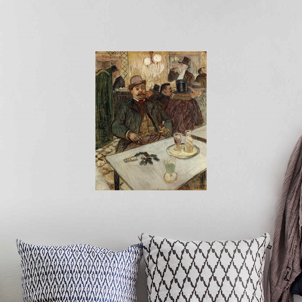 A bohemian room featuring Toulouse-Lautrec, 1893. Monsieur Boileau In A Cafe. Gouache.