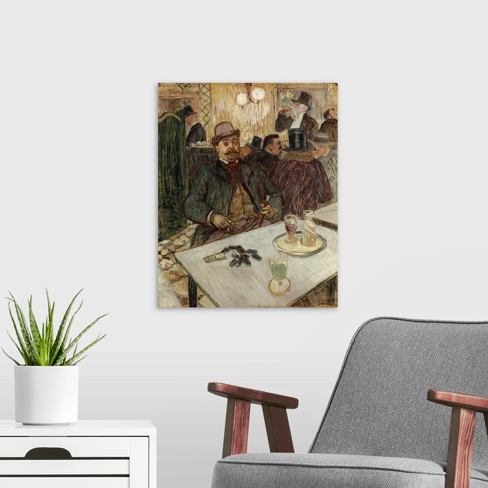 A modern room featuring Toulouse-Lautrec, 1893. Monsieur Boileau In A Cafe. Gouache.
