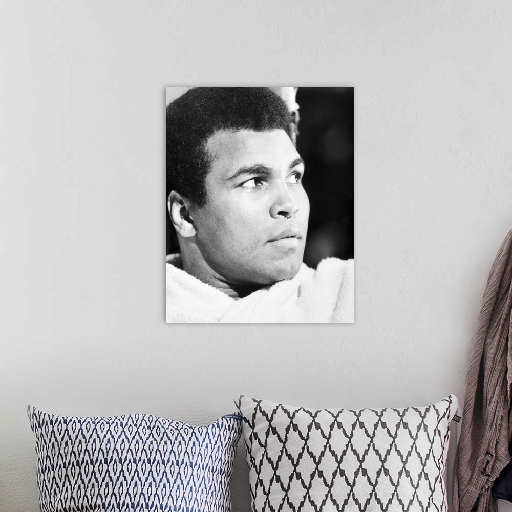 A bohemian room featuring cassius Clay. American heavyweight boxer.