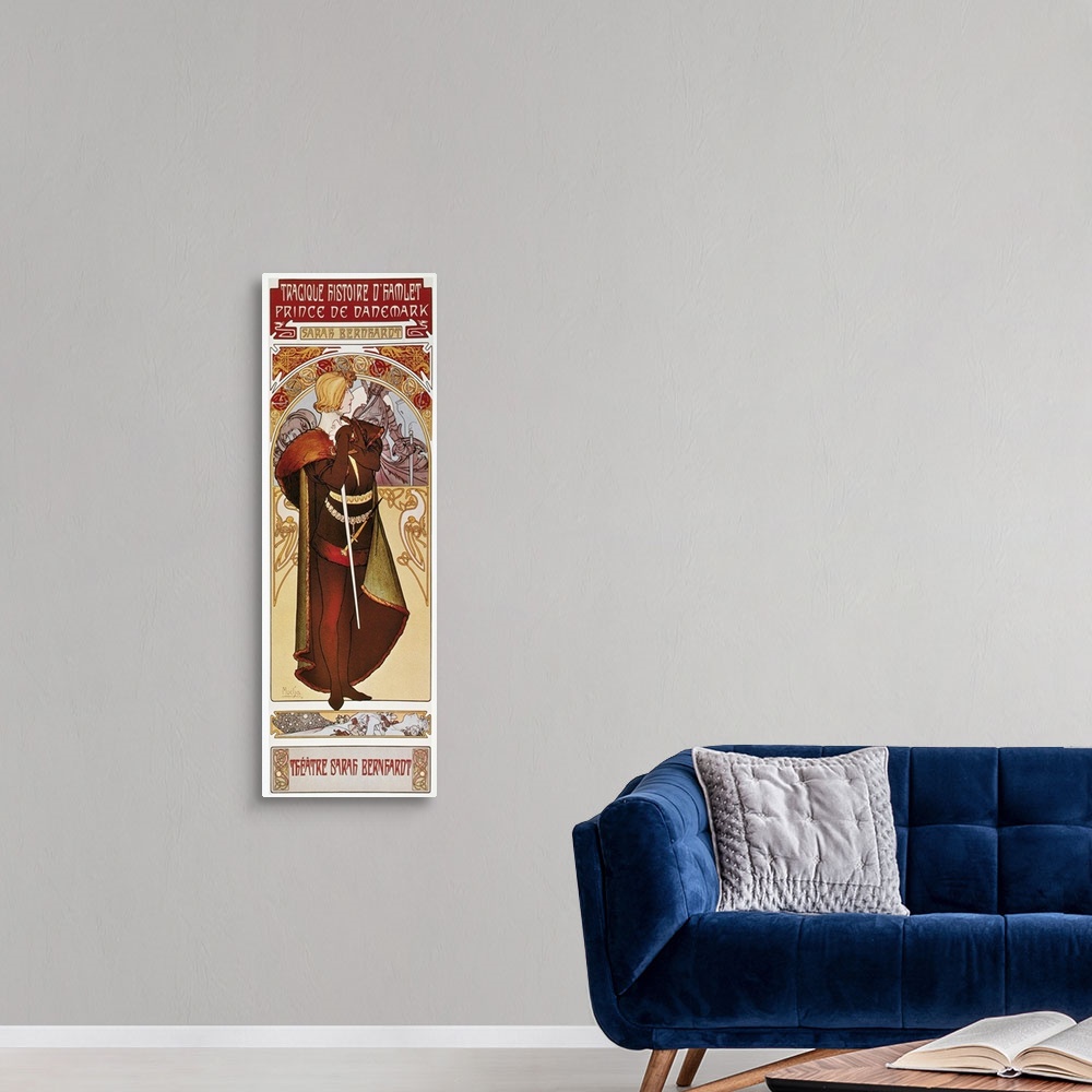 A modern room featuring on a poster by Alphonse Mucha, c1900.
