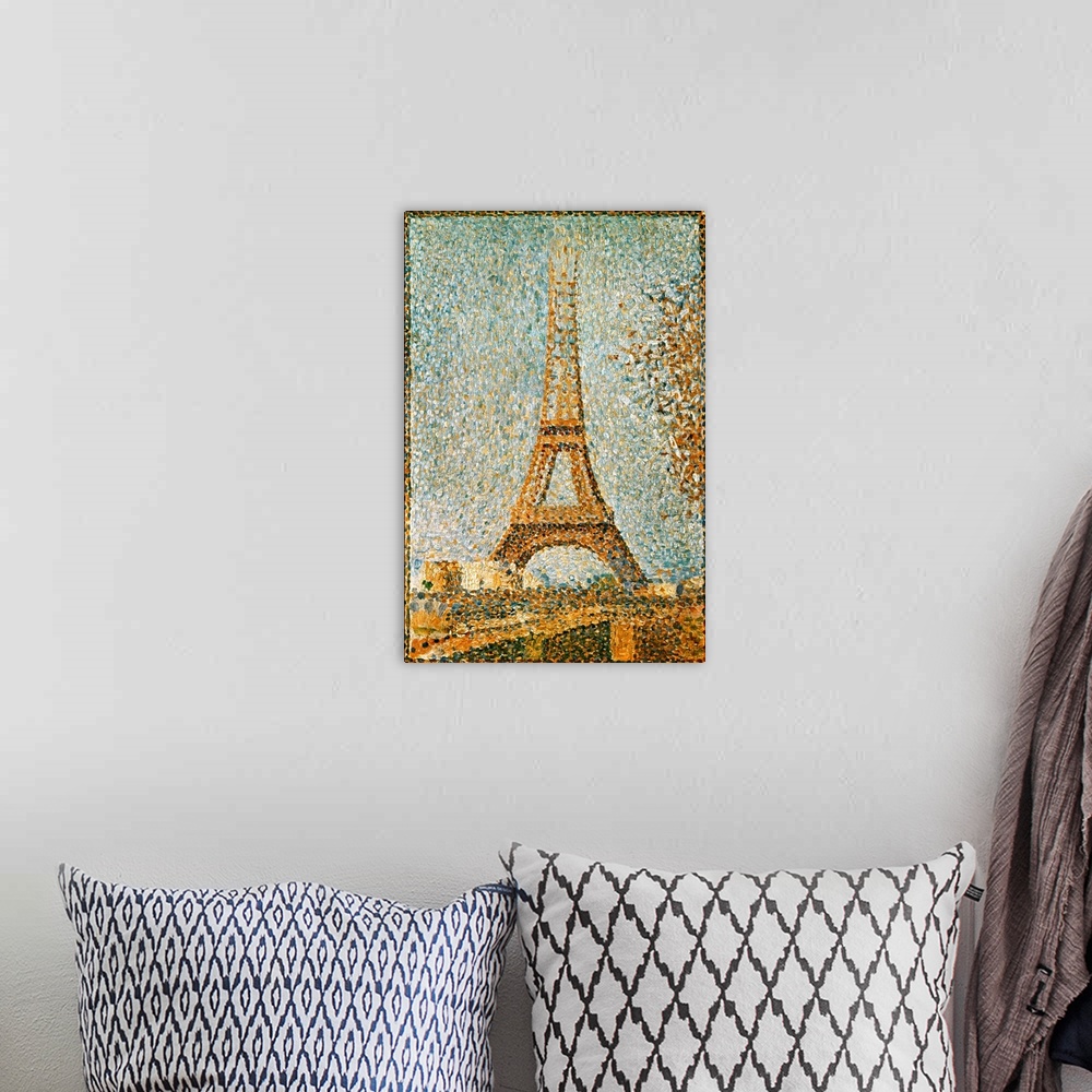 A bohemian room featuring Georges Seurat: The Eiffel Tower. Oil on panel, 1889.
