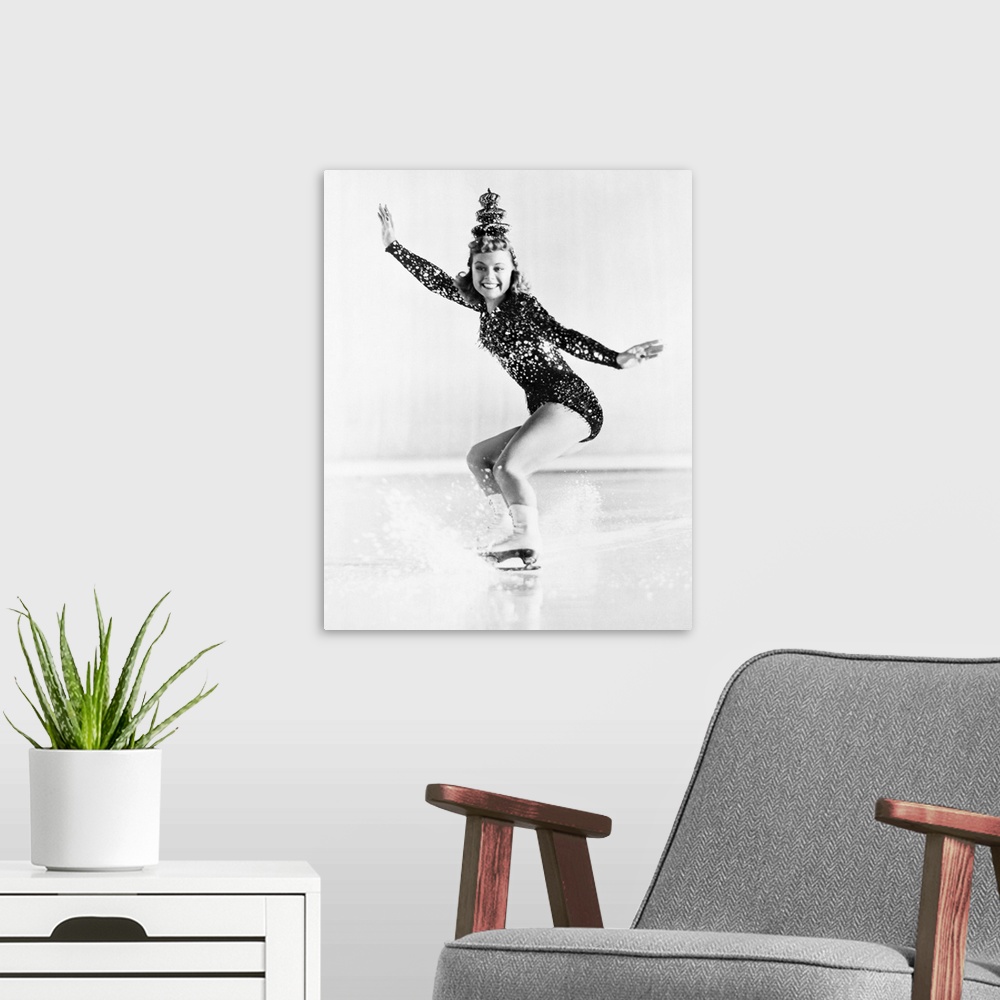 A modern room featuring Norwegian figure skater and actress.