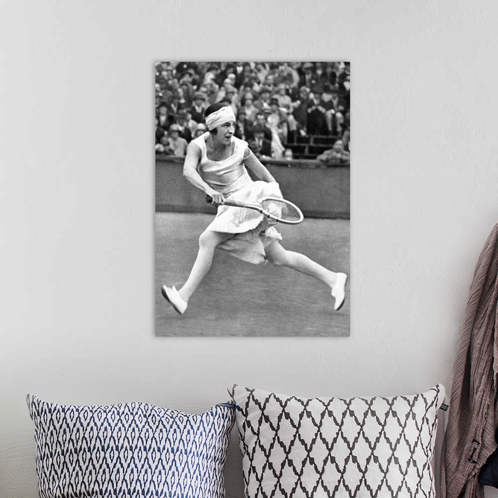 A bohemian room featuring French tennis player. Photographed in 1926.