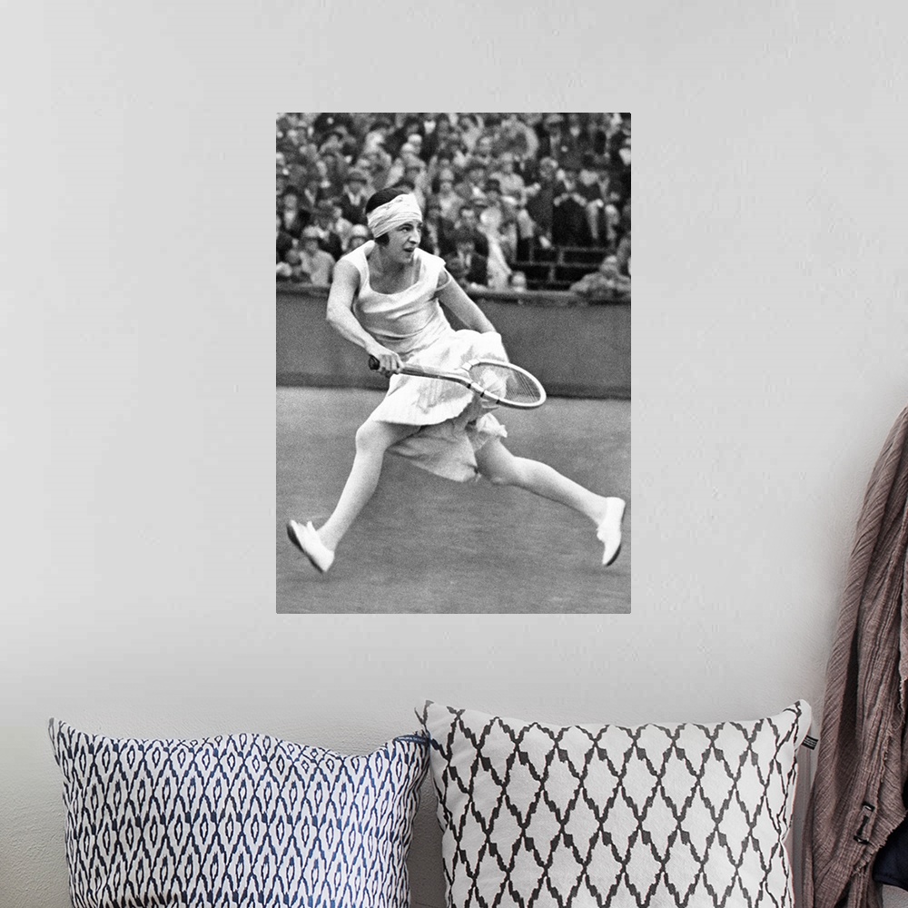 A bohemian room featuring French tennis player. Photographed in 1926.
