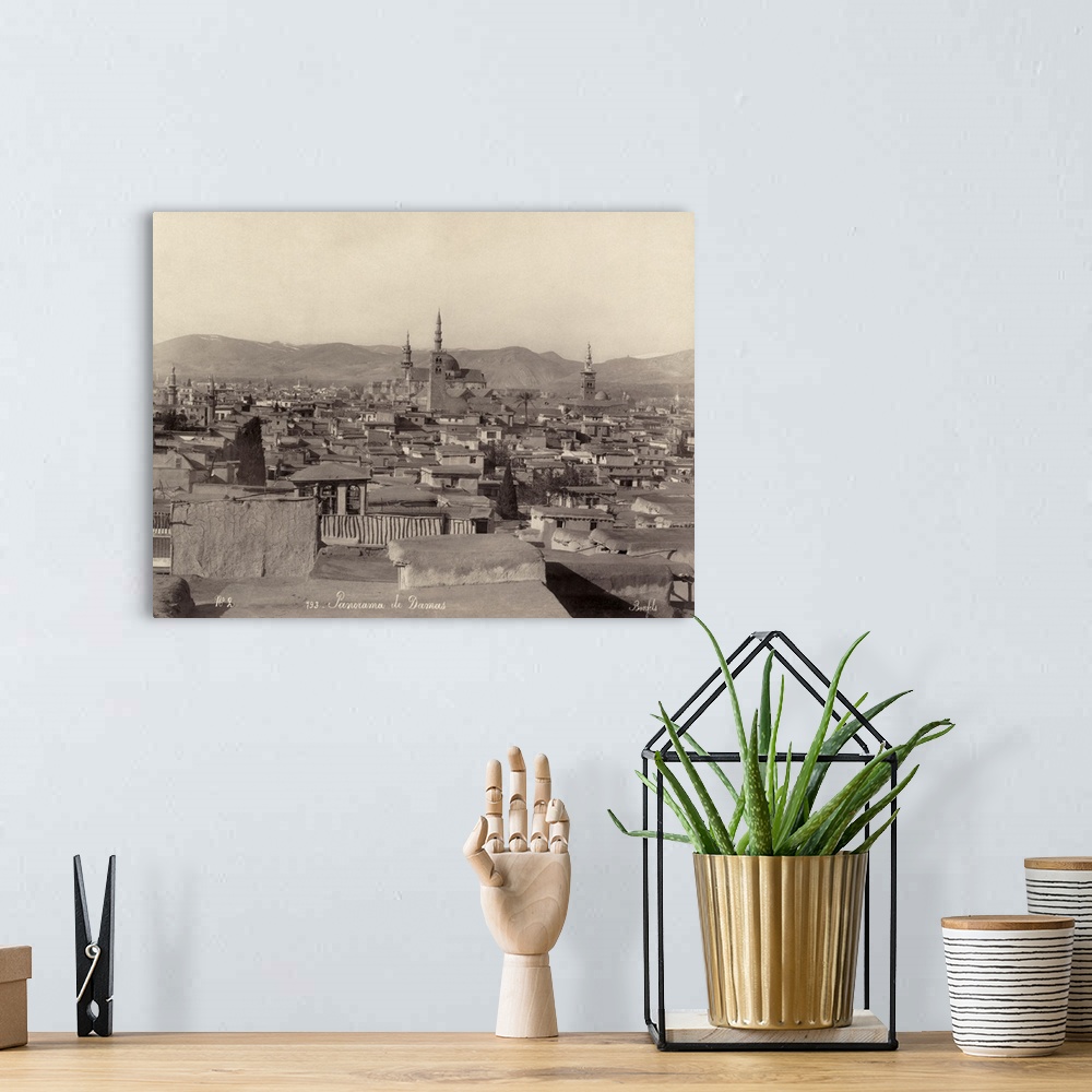 A bohemian room featuring Syria, Damascus, C1880. View Of Damascus, Syria. Photograph, C1880.